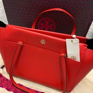 Tory Burch Parker  tote cherry NEW With tag